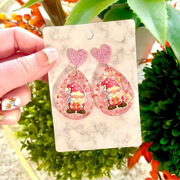 Acrylic Gnome Earrings - Picture 2 of 4